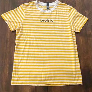 Dutch Bros “broista” Yellow Striped T-Shirt